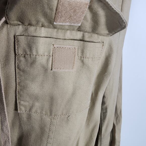 Caribbean Joe Women Safari Jacket Khaki Cotton Utility Button Tie Waist Pocket S - Picture 7 of 9